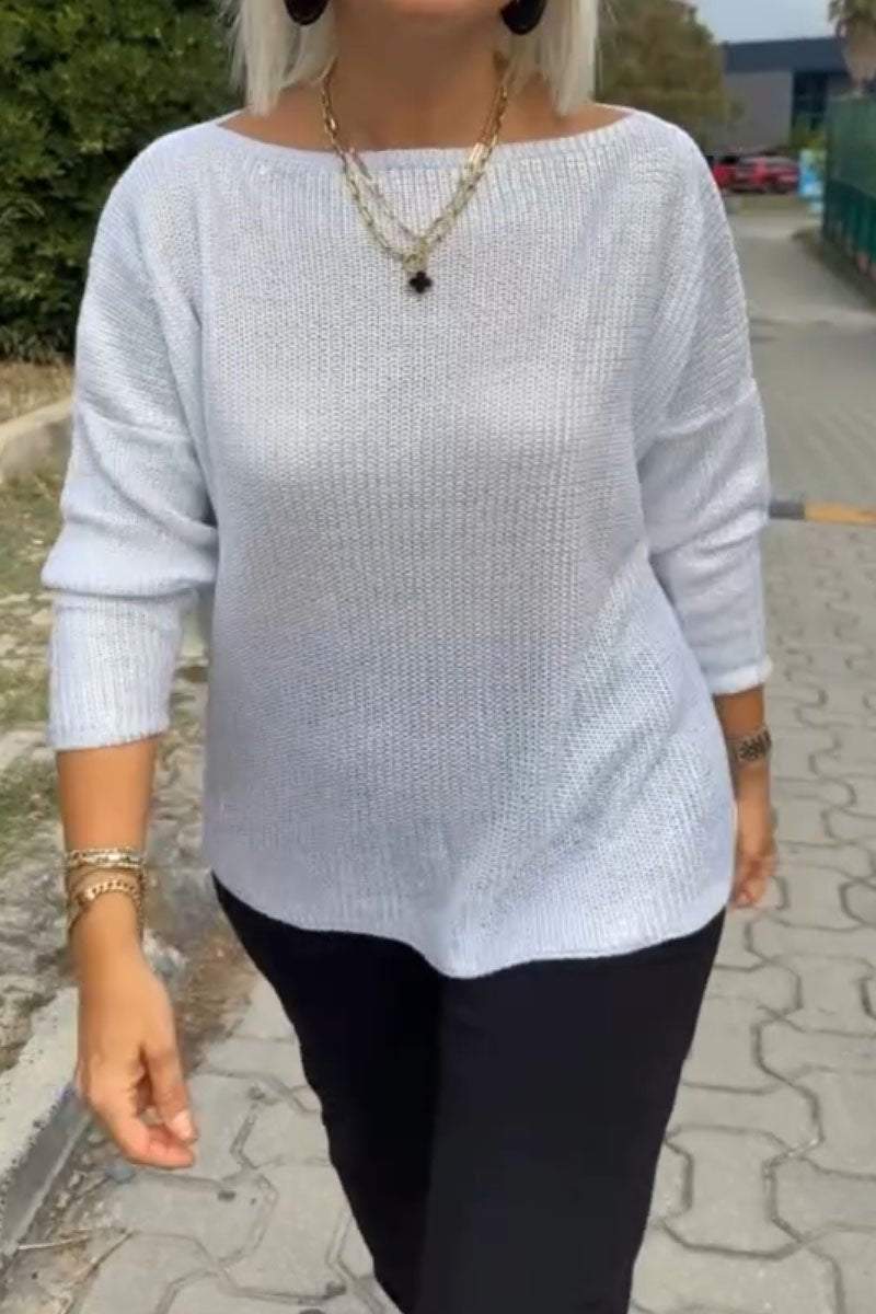 Women's Casual Solid Color Knitted Top