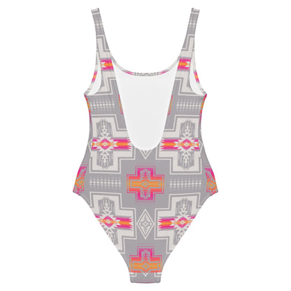 Yeehaw Pink Fire Aztec One-Piece Swimsuit