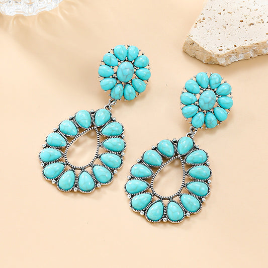 Turquoise Floral Earrings