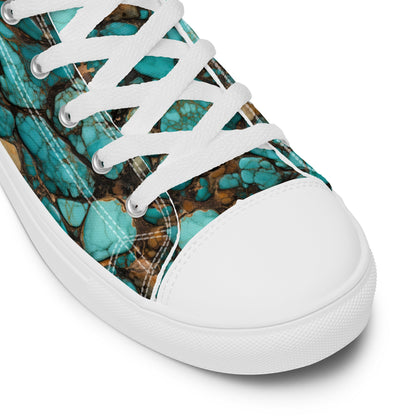 All Turquoise Women__ high top canvas shoes