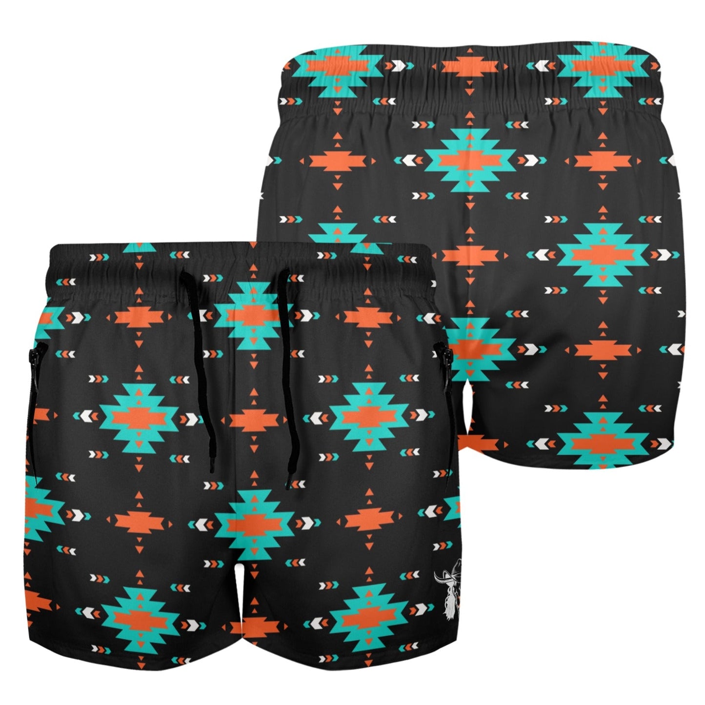 Mullet Cowboy Black Aztec Beach Shorts