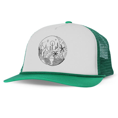 Eight trigram Printed Trucker Hat