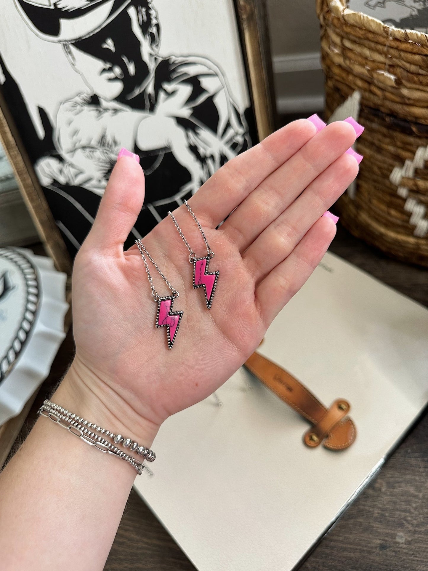 Hot Pink Lightning Necklace