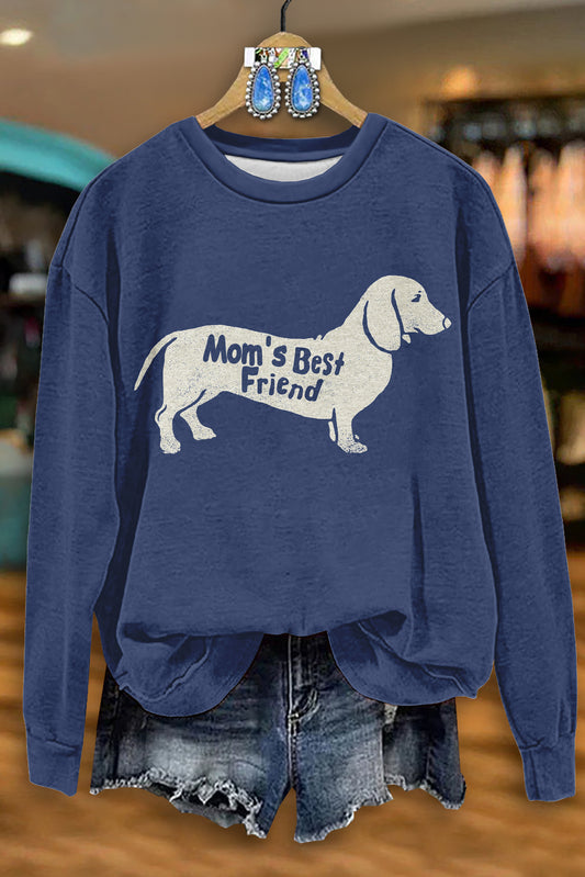 Classic Dachshund Print Long Sleeve Sweatshirt