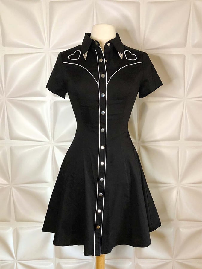 Women'S Western Love Print Shirt Dress