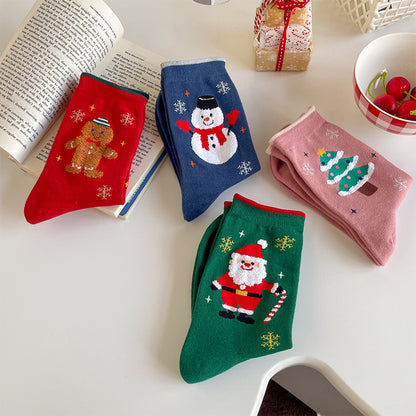 Creative Cartoon Christmas Snowman Santa Claus Socks