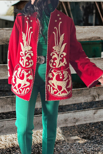 Vintage Embroidered Knitted Jacket