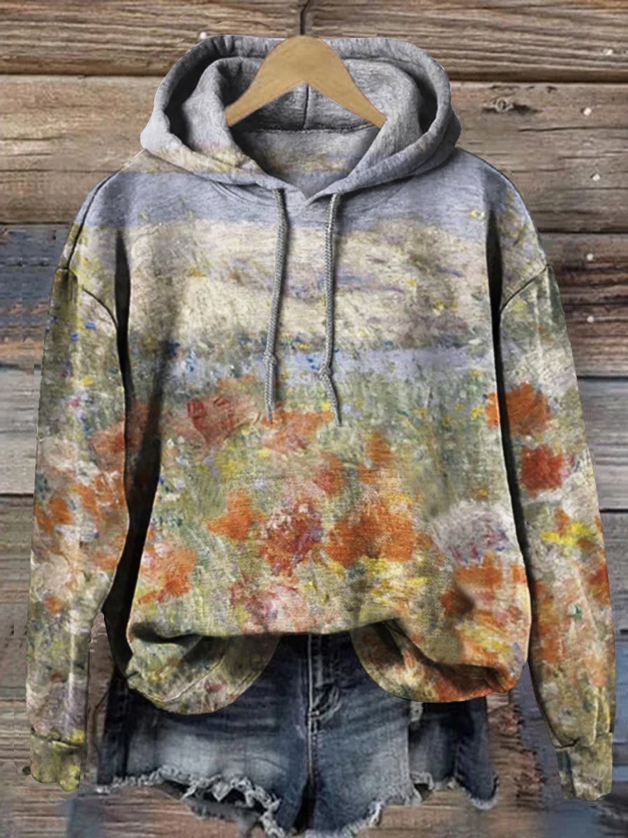 Women's Retro Floral Print Casual Sweatshirt