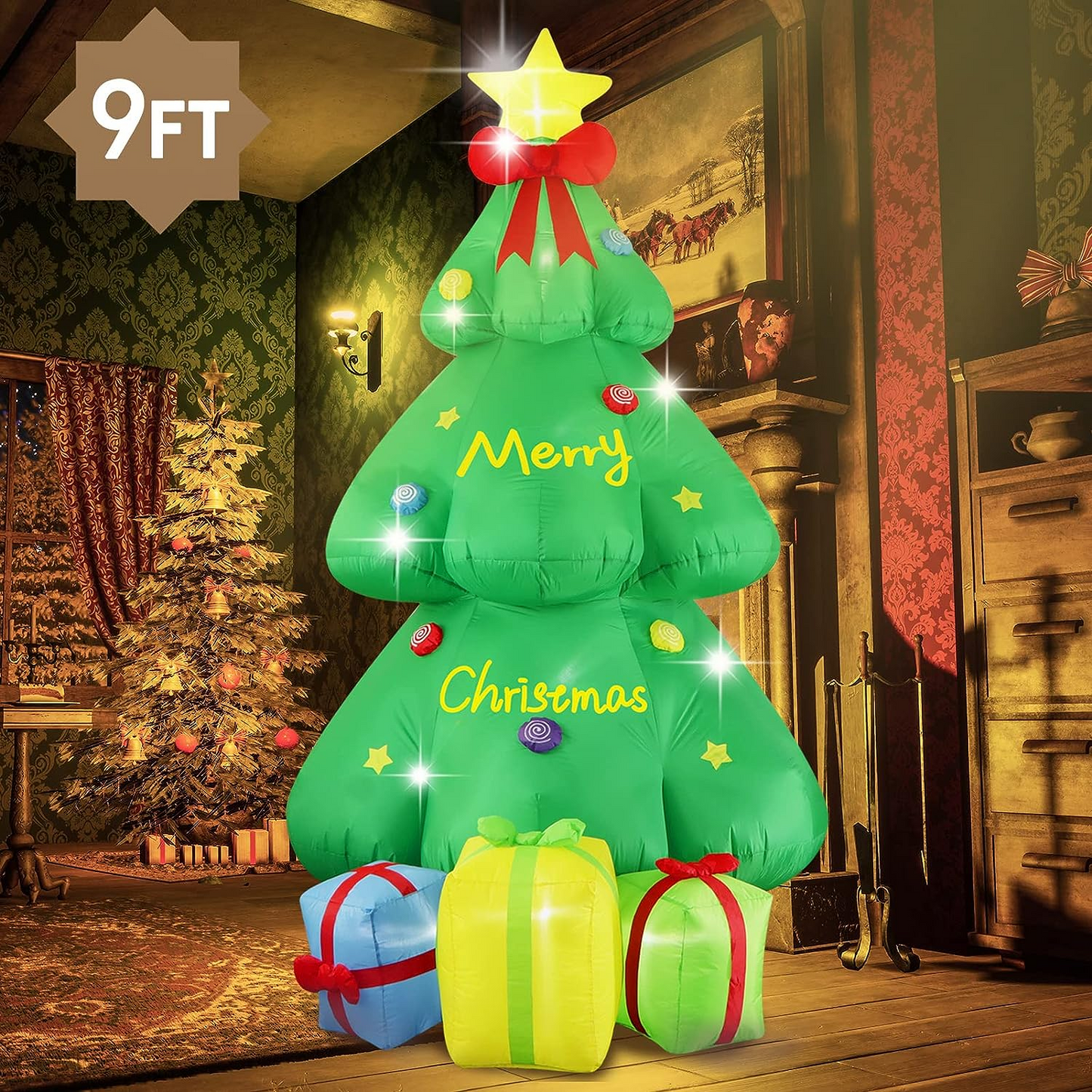 Christmas-6 5 ft led airblown inflatable lighted christmas tree with gift boxes