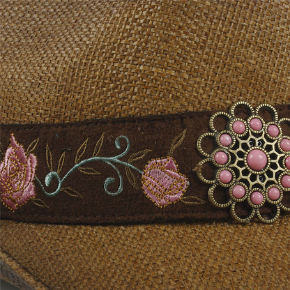 Unique Floral Embroidered Western Hat