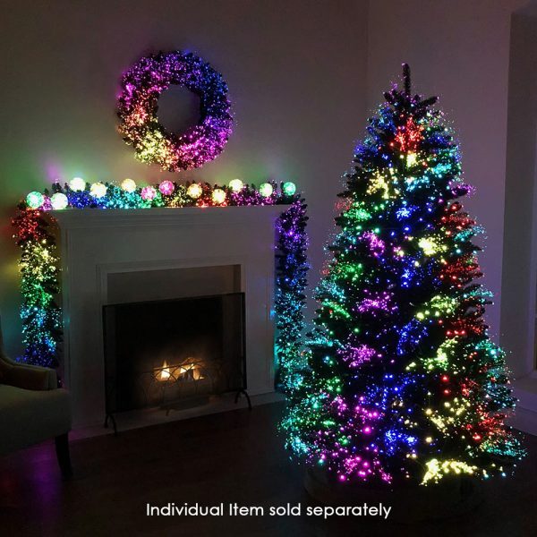 Christmas-the light show holiday trim wreath