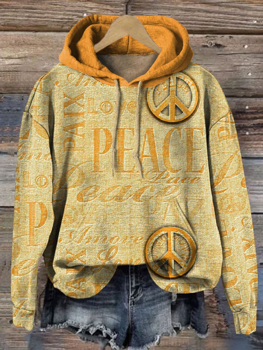 Love And Peace Art Print Casual Sweatshirt