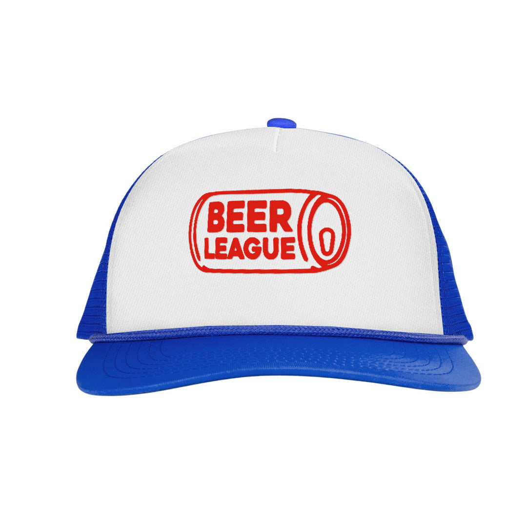 Beer Can Pattern BEER LEAGUE Letter Printed Trucker Hat