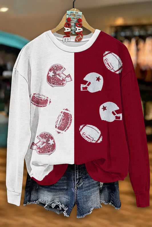 Classic Game Day Contrast Print Sweatshirt