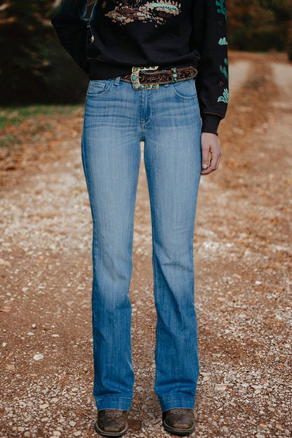 Vintage Washed Straight Jeans