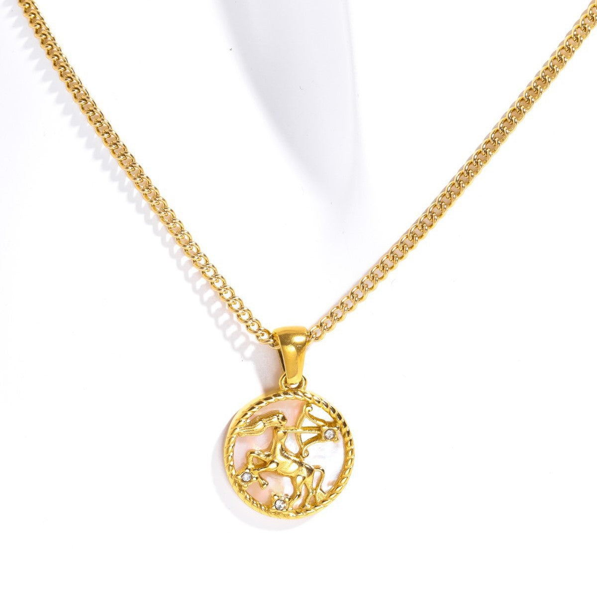 Women's Vintage Zodiac Coin Necklace