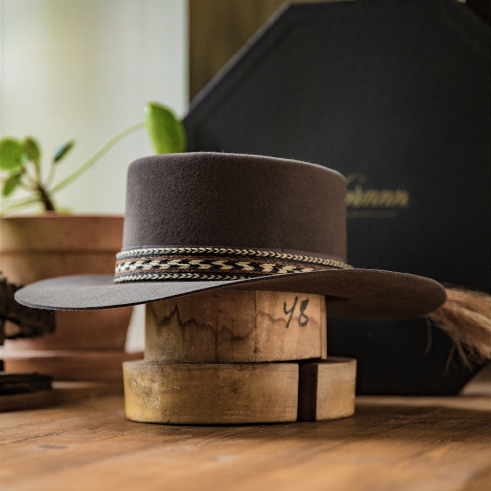 Western Wool Felt Pork Pie Hat