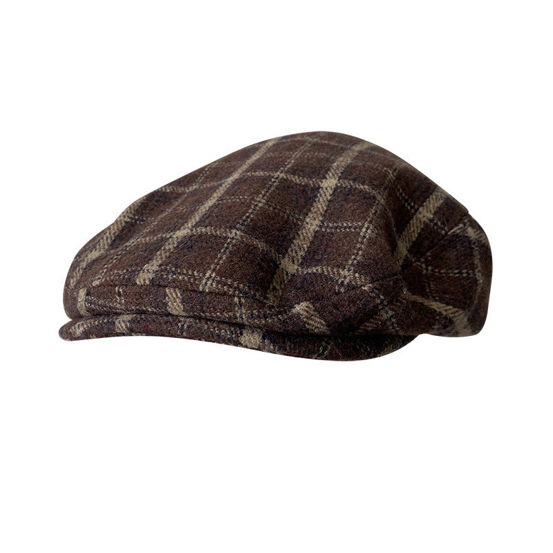 THE PEAKED Marl Flat Hat Brixto-Harris Tweed