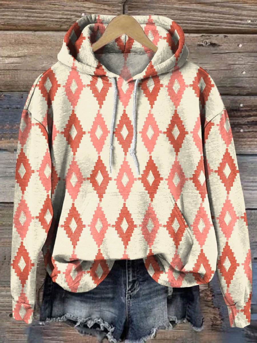 Geometric Rhombus Art Print Casual Hoodie Sweatshirt