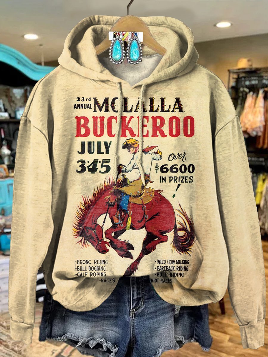 Molalla Buckaroo Cowboy Oregon Rodeo Print Casual Sweatshirt