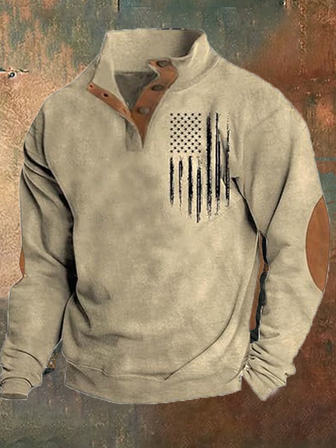 Men's Aintage Flag Print Sweatshirt