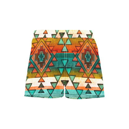 Women's Orange Aztec Beach Board Shorts