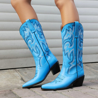 Western Retro Embroidered Boots