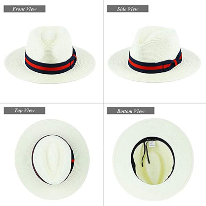 Panama Straw Hats for Men & Women (two Bands)[Fast shipping and box packing]