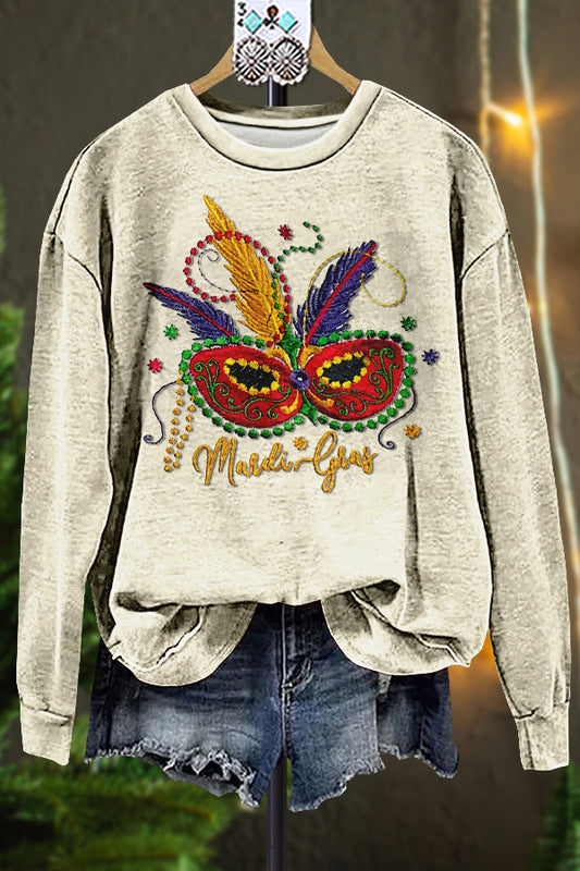 Classic Contrast Mardi Gras Sweatshirt