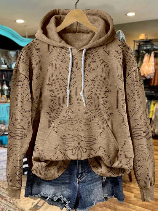 Retro Rodeo Western Casual Hoodie Sweatshirt