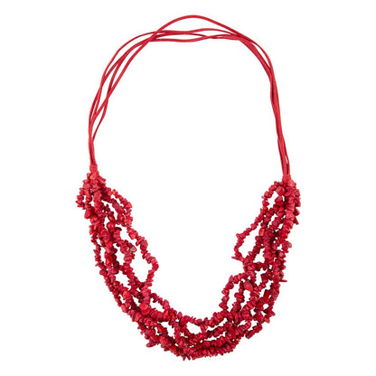 Barse Six Strand Red Magnesite Necklace