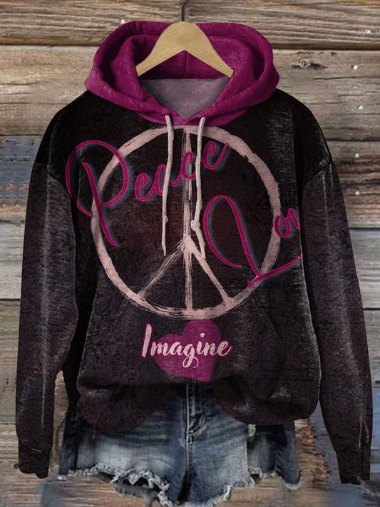 Love And Peace Art Print Casual Sweatshirt