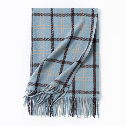 Classic Plaid Tassels Soft Scarf