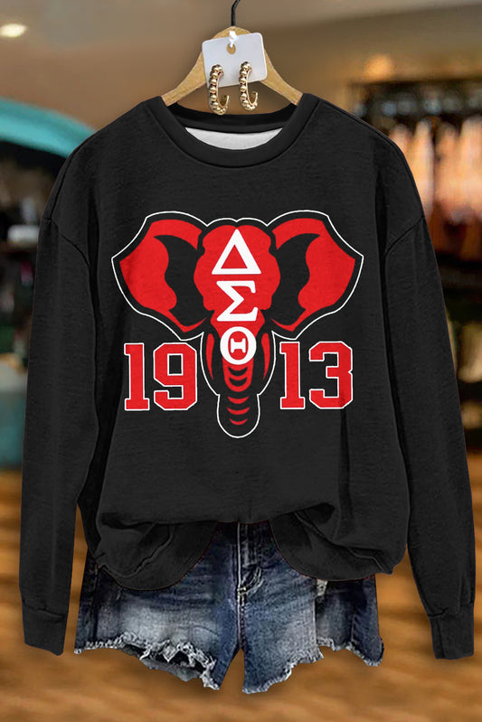 Casual Delta Sigma Theta Sorority Print Sweatshirt