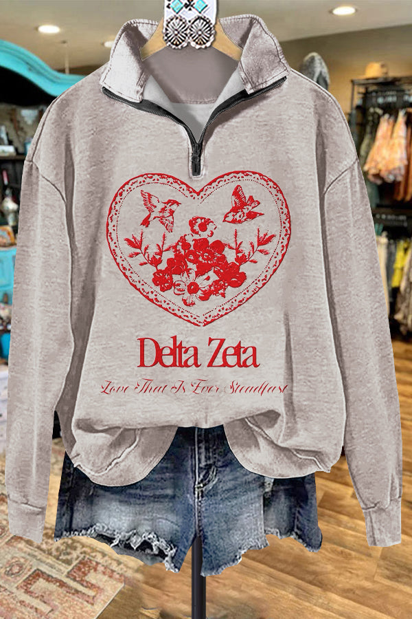 Classic Contrast Color Delta Zeta Sweatshirt