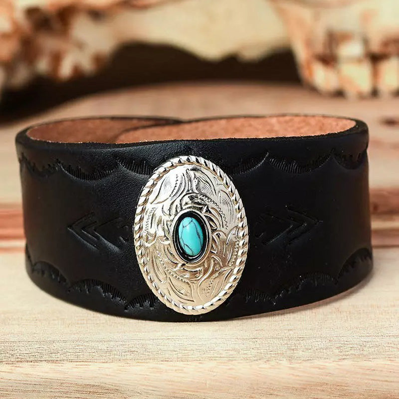 Turquoise Wide Buckle Bracelet