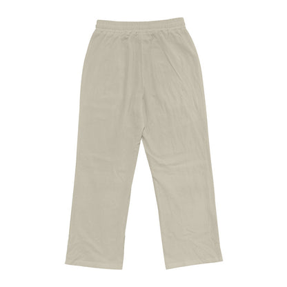 Men's Casual Hawaii Beach Multi Button Cotton Linen Trousers