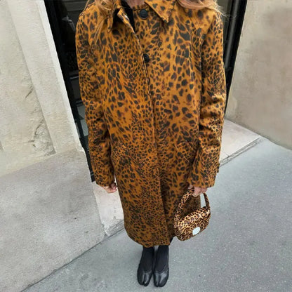 Irregular Leopard Print Coat