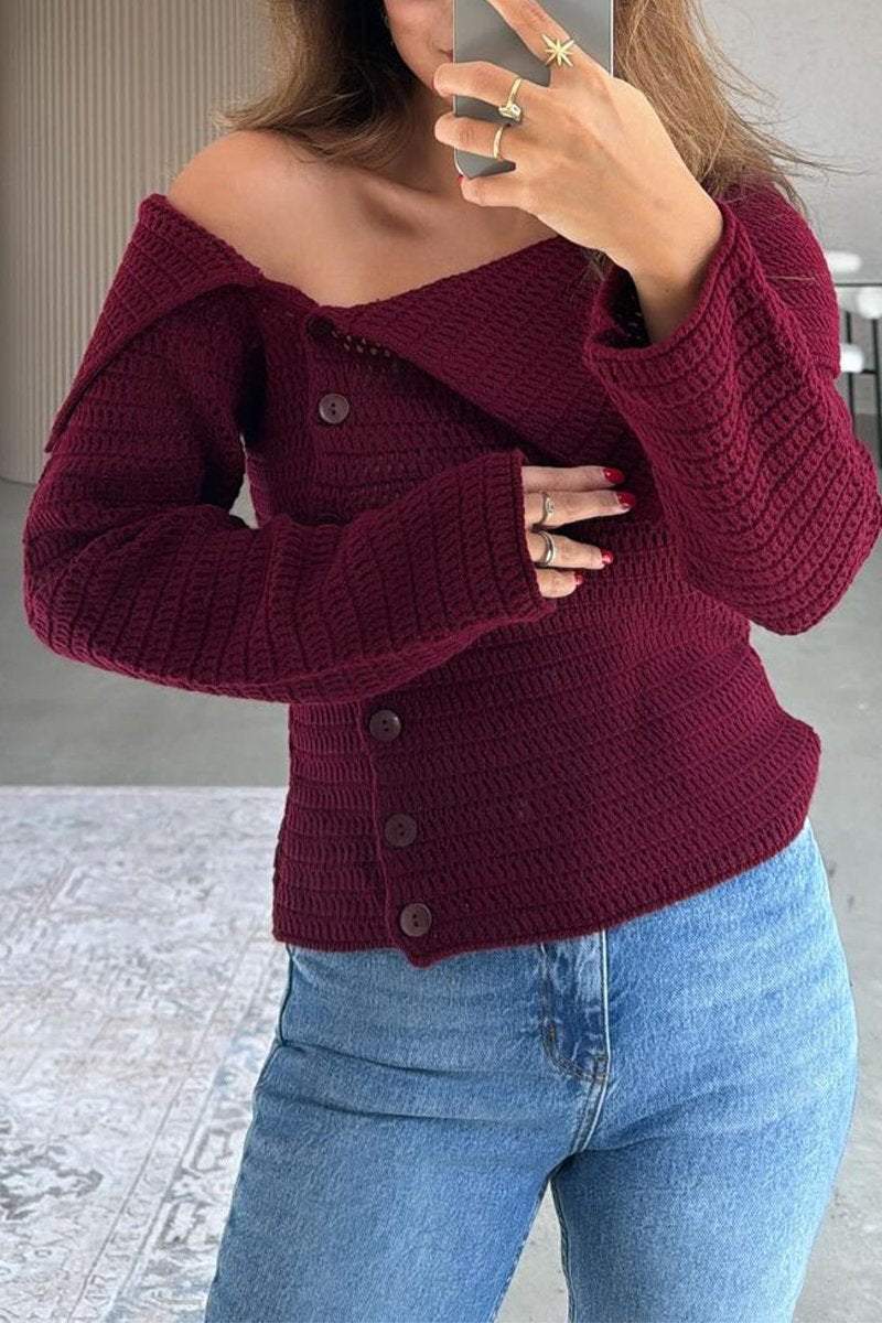 Women's Casual Off-shoulder Knitted Top