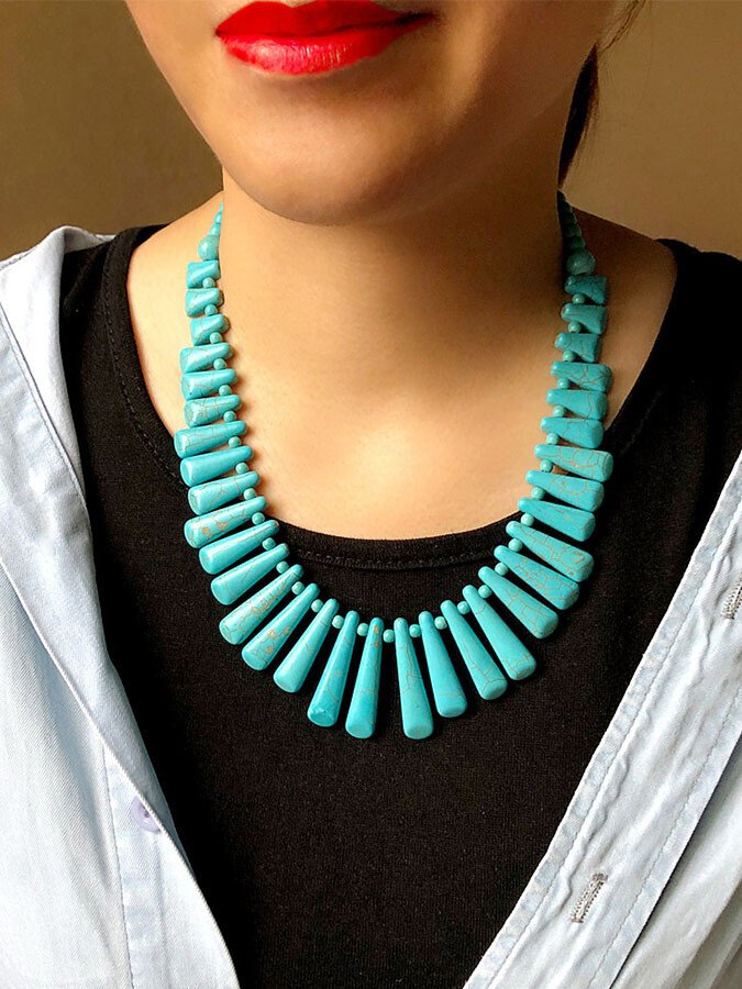 Vintage Turquoise Necklace + Earrings