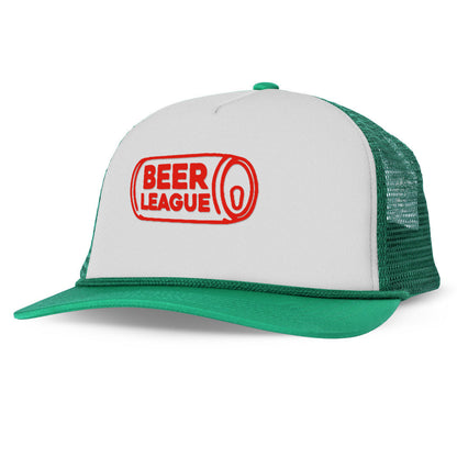 Beer Can Pattern BEER LEAGUE Letter Printed Trucker Hat