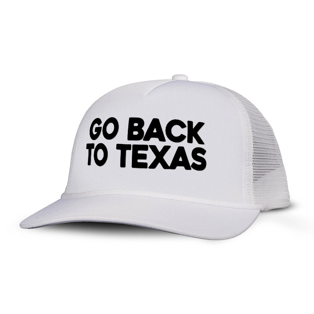 GO BACK TO TEXAS Letter Printed Trucker Hat