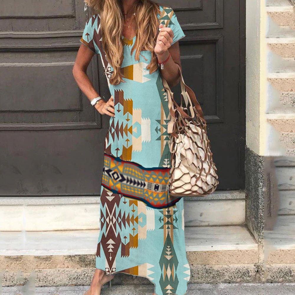 Women Casual Printed Maxi Dress