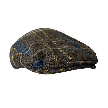 THE PEAKED Marl Flat Hat RUSTY-Harris Tweed