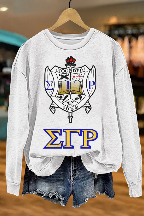 Cute Sigma Gamma Rho Print Sweatshirt