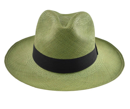 Advanced Original Panama Hat-Verde Oscuro Toquilla Straw | Brown Band-Handwoven in Ecuador