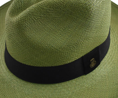 Advanced Original Panama Hat-Verde Oscuro Toquilla Straw | Brown Band-Handwoven in Ecuador