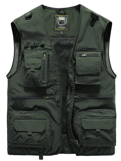 Men's Thin Outdoor Fishing Photography Multi-Pocket Cargo Vest