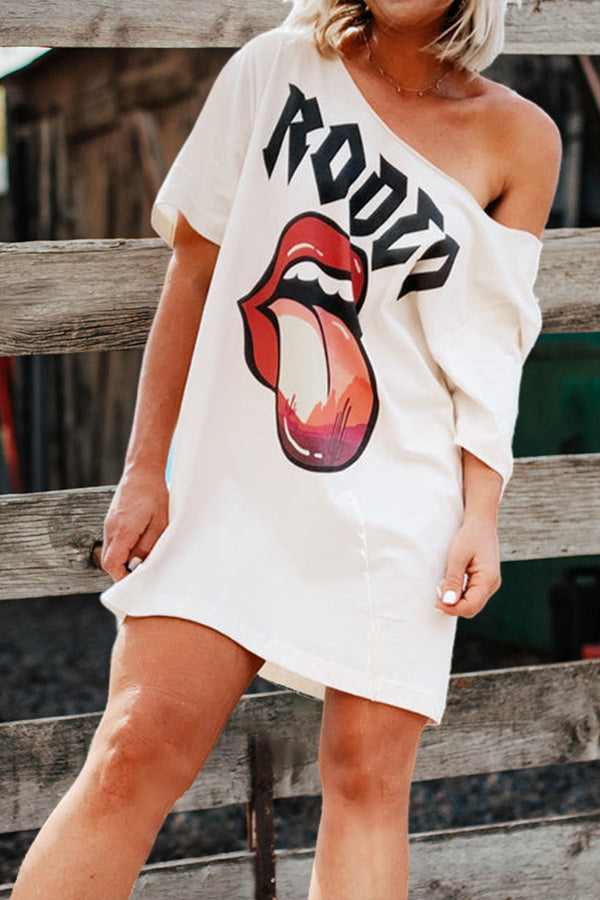 Casual Rodeo Graphic T-Shirt Dress