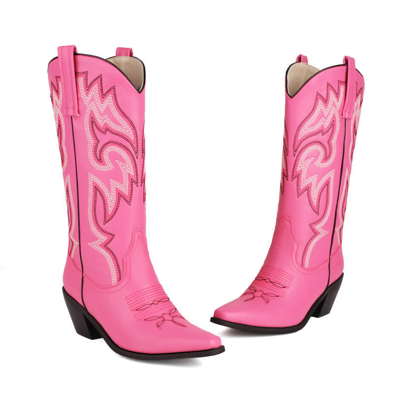 Western Retro Embroidered Boots